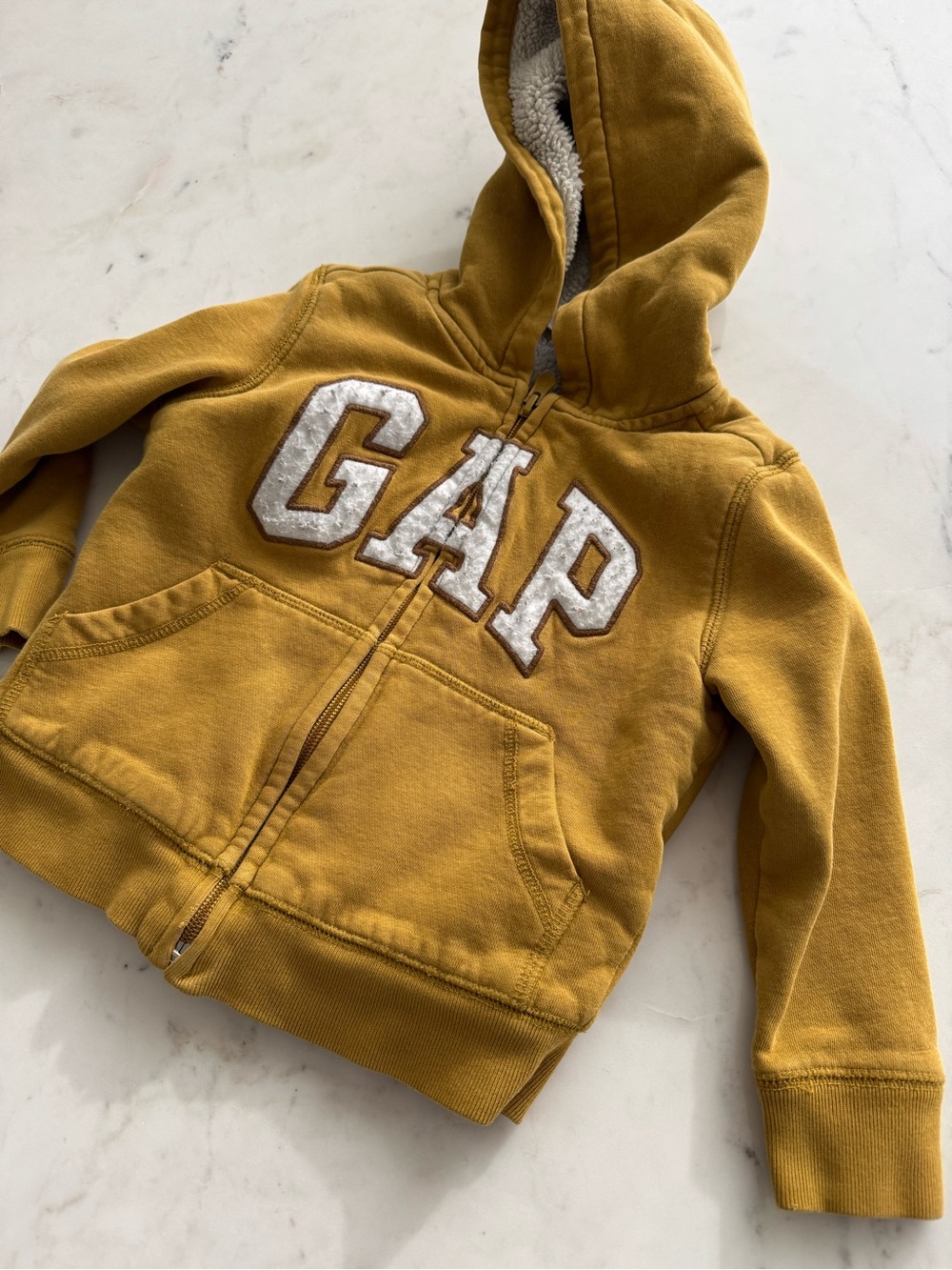 Baby Gap Mustard Fleece-Lined Hoodie Size 4T Toddler